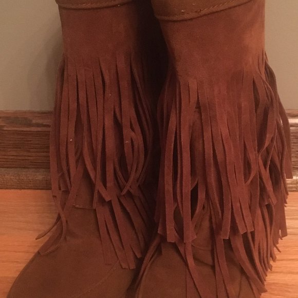 SIZE 6US FRINGE BOHO BOOTS - Picture 2 of 3